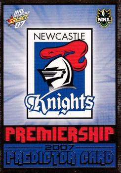 2007 Select NRL Invincible - Premiership Predictors #P08 Newcastle Knights Front